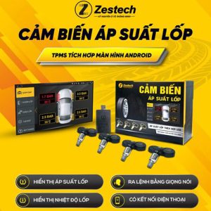 Cảm biến áp suất lốp tích hợp màn hình Android Zestech Thanh Bình Auto